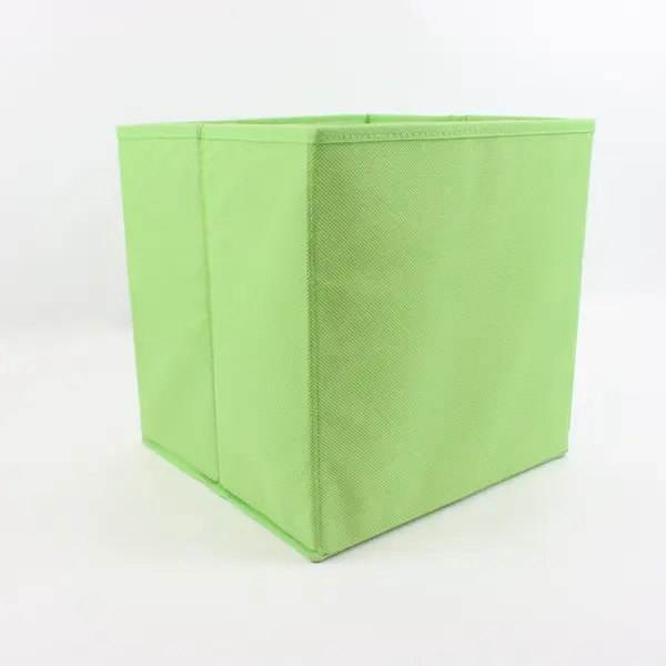 Lime Green Collapsible Fabric Storage Cube Organizer 10.75"