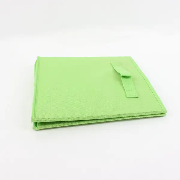 Lime Green Collapsible Fabric Storage Cube Organizer 10.75"
