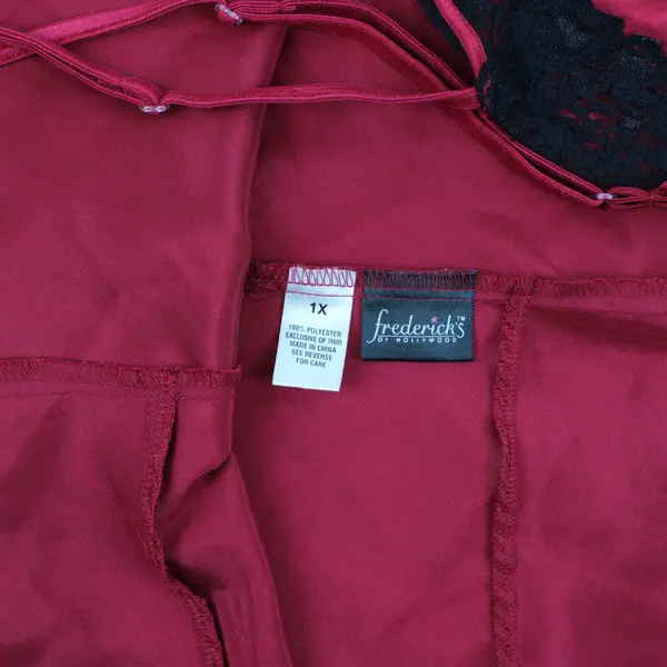 Frederick's of Hollywood Red Satin Lace Slip Dress Women's 1X