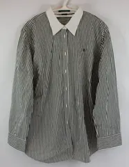 Lauren Ralph Lauren 2XL Classic Fit Black White Striped Shirt