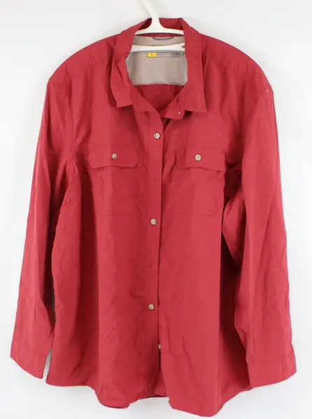 Eddie Bauer Travex Women's 2XL Red Long Sleeve Utility Shirt