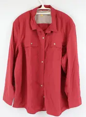 Eddie Bauer Travex Women's 2XL Red Long Sleeve Utility Shirt