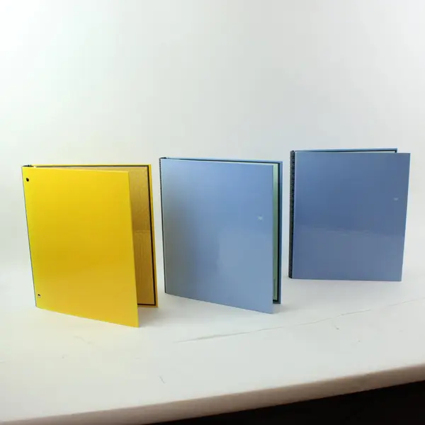 Lot of 3 3-Ring Binders 2 Light Blue 1 Yellow