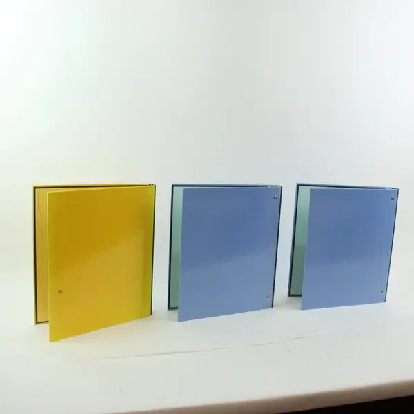 Lot of 3 3-Ring Binders 2 Light Blue 1 Yellow