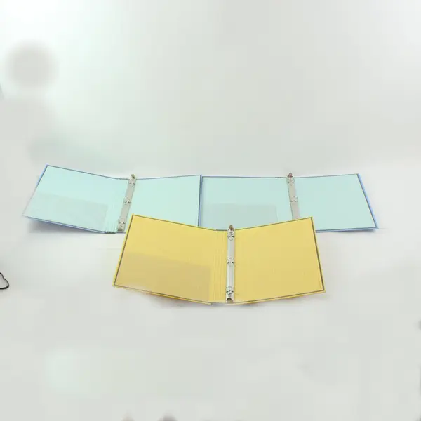 Lot of 3 3-Ring Binders 2 Light Blue 1 Yellow