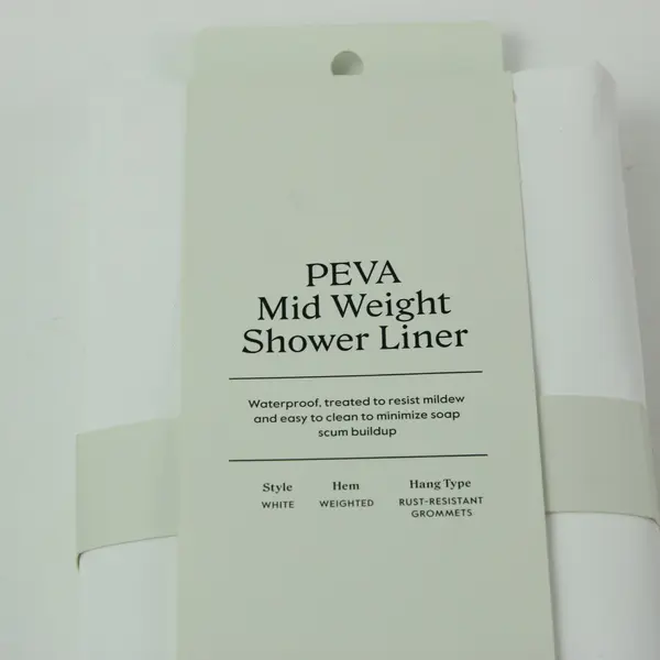 Threshold PEVA Mid Weight Shower Curtain Liner White 71x71