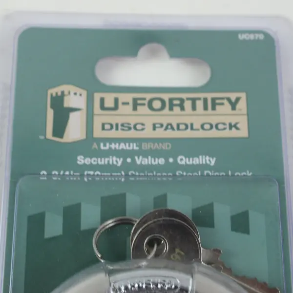 U-Haul U-Fortify Disc Padlock With Keys Original Package