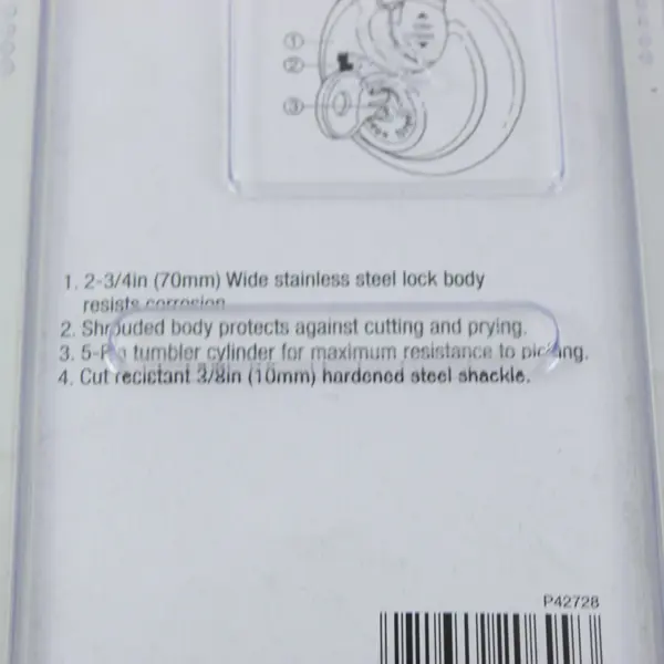U-Haul U-Fortify Disc Padlock With Keys Original Package