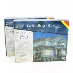Holiday Time Twinkling Ribbon Christmas Lights 150ct Multicolor 2 Sets