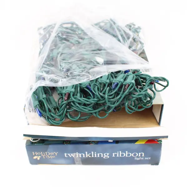 Holiday Time Twinkling Ribbon Christmas Lights 150ct Multicolor 2 Sets