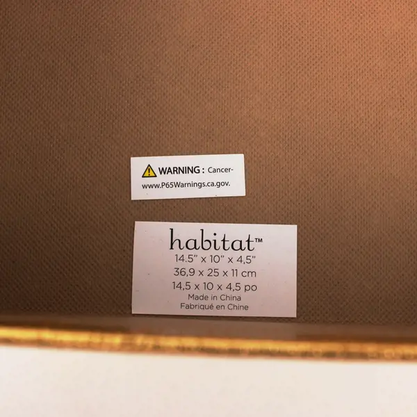 Habitat Gold Textured Hinged Lid Storage Box Organizer