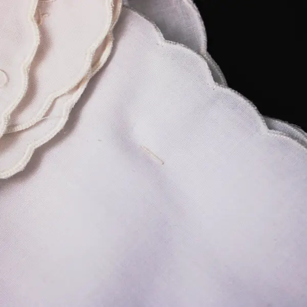 Linen Cocktail Napkins Set of 6 White Madeira Embroidery Scalloped Edge