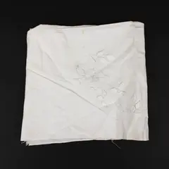 Hand Embroidered Floral White Handkerchief