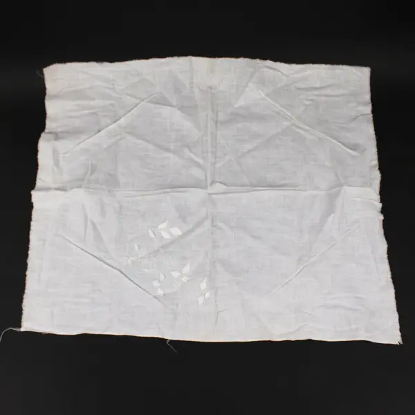 Hand Embroidered Floral White Handkerchief