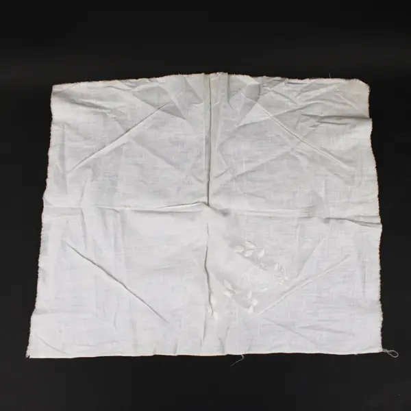 Hand Embroidered Floral White Handkerchief