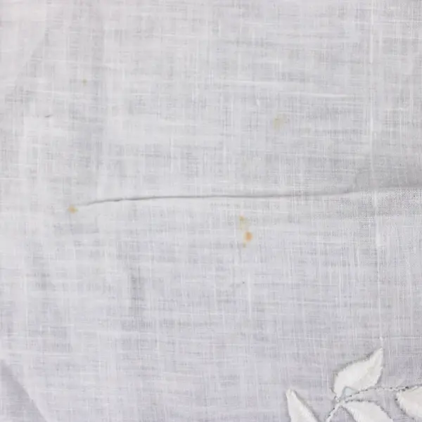 Hand Embroidered Floral White Handkerchief