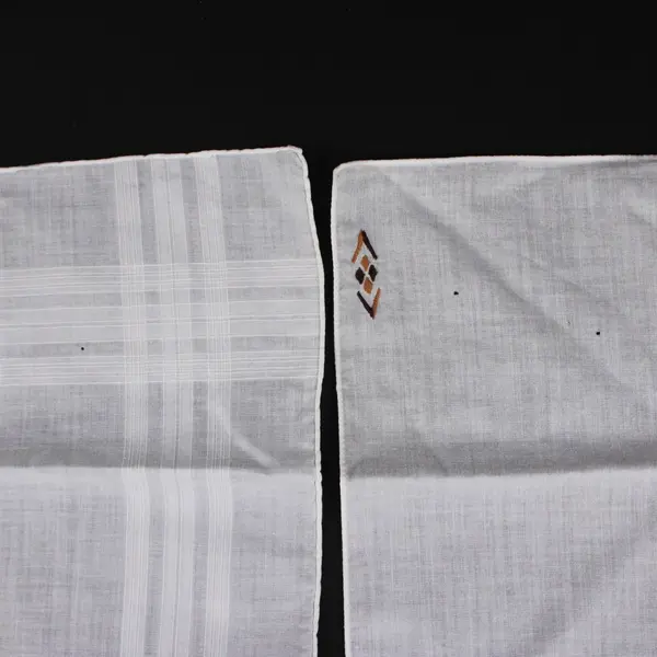 Lot of 6 Embroidered Linen Napkins White Ivory