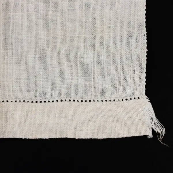 Floral Cross Stitch Embroidered White Fabric Panel