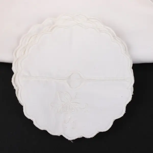 Lot of 12 White Napkins: 6 Linen, 6 Coaster-Style