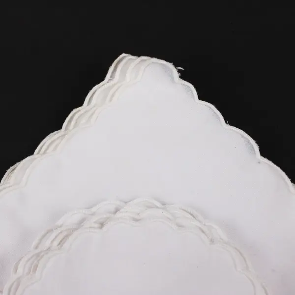 Lot of 12 White Napkins: 6 Linen, 6 Coaster-Style