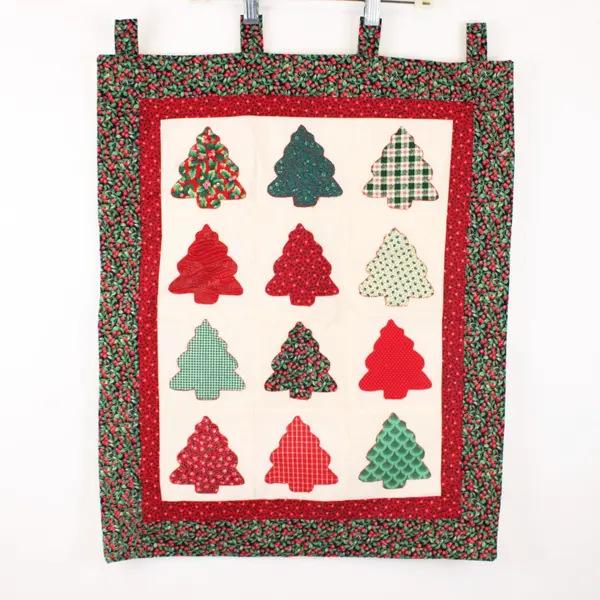 Handmade Christmas Tree Wall Hanging Holiday Patchwork