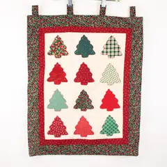 Handmade Christmas Tree Wall Hanging Holiday Patchwork