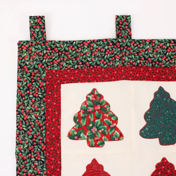 Handmade Christmas Tree Wall Hanging Holiday Patchwork