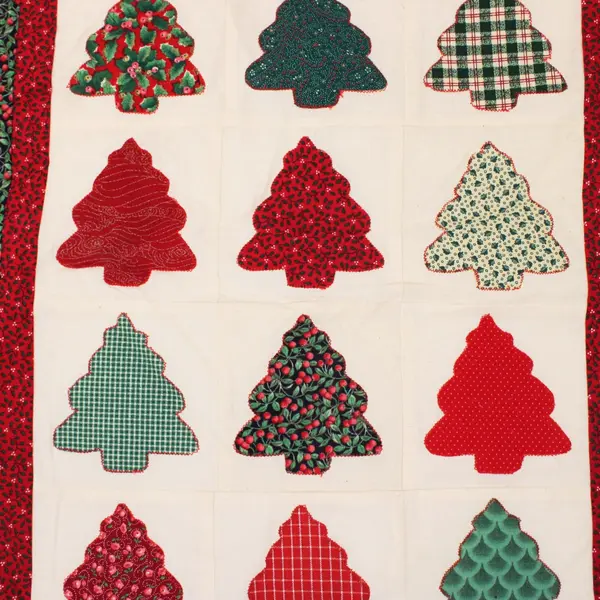 Handmade Christmas Tree Wall Hanging Holiday Patchwork