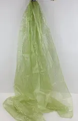 Glittery Pale Green Synthetic Fabric Scarf 27 x 104 Inch
