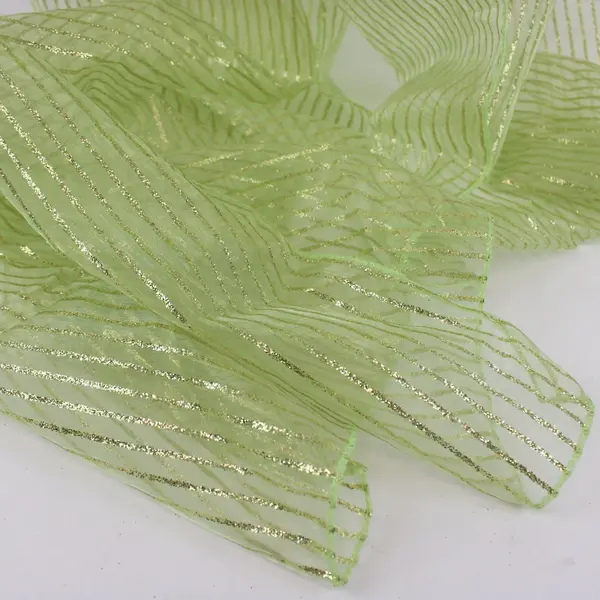 Glittery Pale Green Synthetic Fabric Scarf 27 x 104 Inch