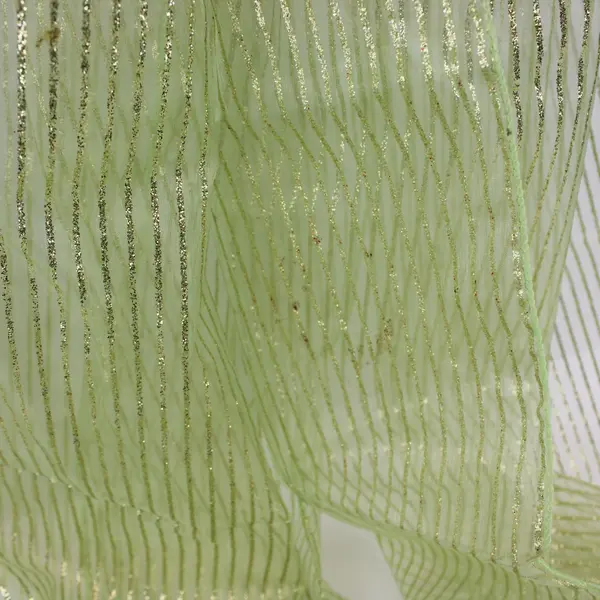 Glittery Pale Green Synthetic Fabric Scarf 27 x 104 Inch