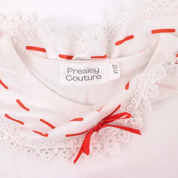 Presley Couture Girls Floral Dress White Blue Size 4T/5T Short Sleeve