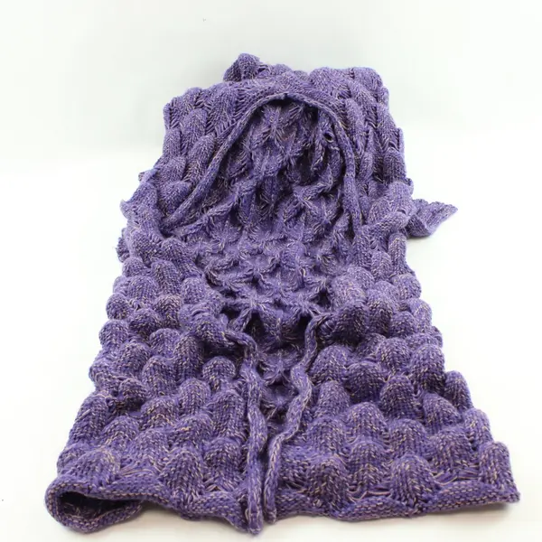 Purple Mermaid Tail Blanket Cozy Knit Textured Scale Pattern Throw