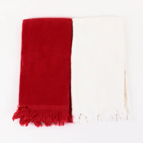 Cecil Saydah Lot of 2 Christmas Fingertip Towels Joy to the World Elf