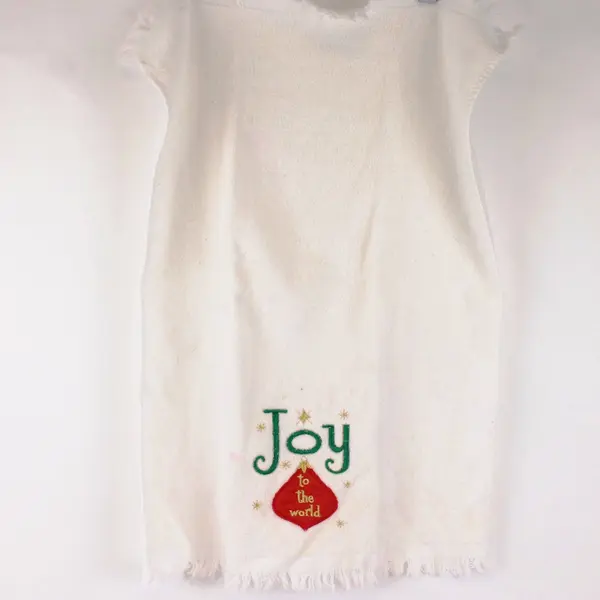 Cecil Saydah Lot of 2 Christmas Fingertip Towels Joy to the World Elf