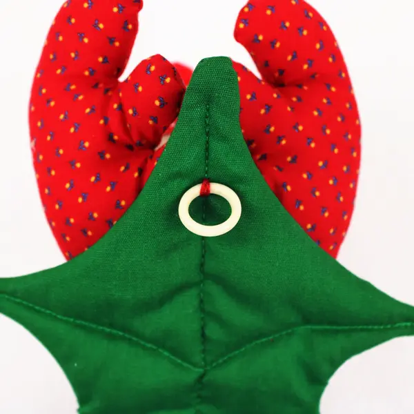 Sock Monkey Style Reindeer Christmas Decoration Cream Red Polka Dot