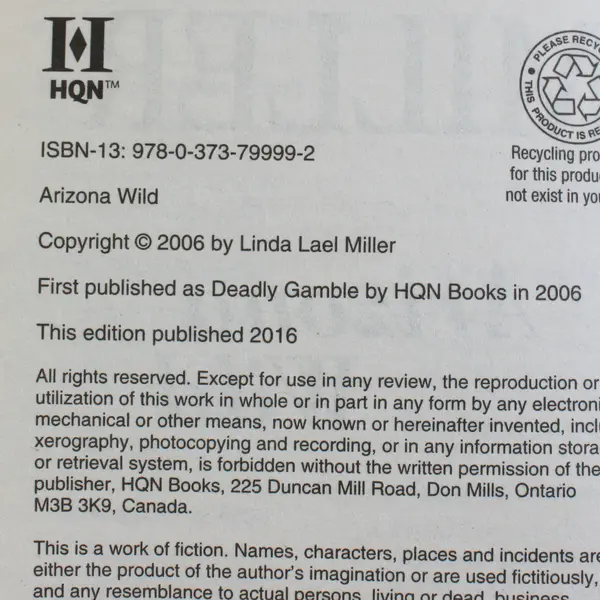 Arizona Wild by Linda Lael Miller HQN Romance 2016 Paperback