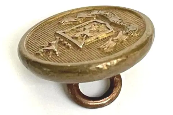Vintage Round Superior Quality Brass Blazer Button Made In England Lion Crest