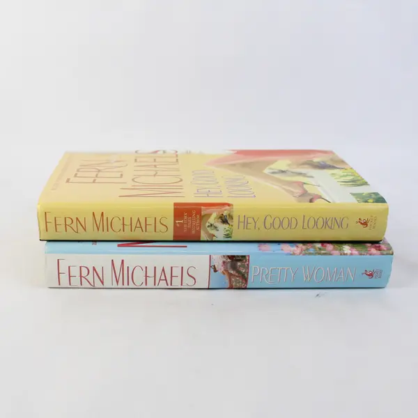 Lot of 2 Fern Michaels Novels Pretty Woman And Hey Good Looking HC Dust Jacket