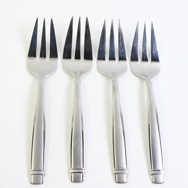 A Lot of 4 Reed & Barton 18/8 Stainless Durham-Matte Cold Meat Forks 9 Inches
