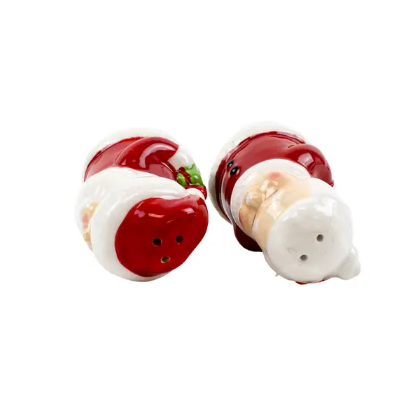 Ceramic Santa & Mrs. Claus Salt and Pepper Shakers Set Christmas Decor