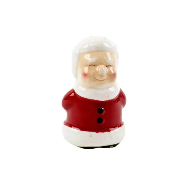 Ceramic Santa & Mrs. Claus Salt and Pepper Shakers Set Christmas Decor