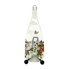 A to Z Hand-Painted Glass Bottle Floral Butterfly Home Décor