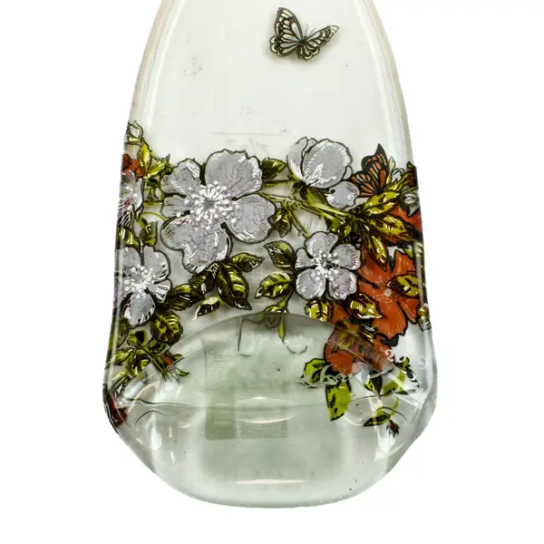 A to Z Hand-Painted Glass Bottle Floral Butterfly Home Décor