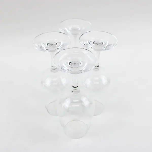 Chateau de Pommard Set of 4 Clear Stemmed Wine Glasses