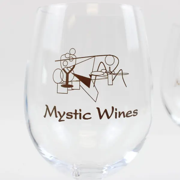 Pair of Mystic Wines Stemmed Wine Glasses Clear Glass Set of 2