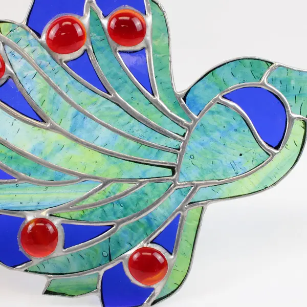 Stained Glass Peacock Mosaic Wall Hanging Suncatcher 