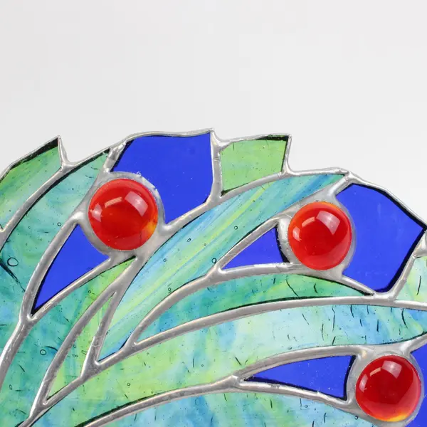 Stained Glass Peacock Mosaic Wall Hanging Suncatcher 