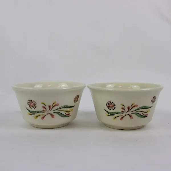 Taylor Smith & Taylor TS Custard Cups Set of 2 Floral Pattern