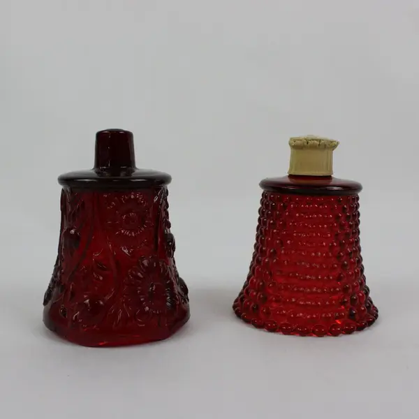 Lot of 2 Ruby Red Glass Votive Candle Holders Home Decor